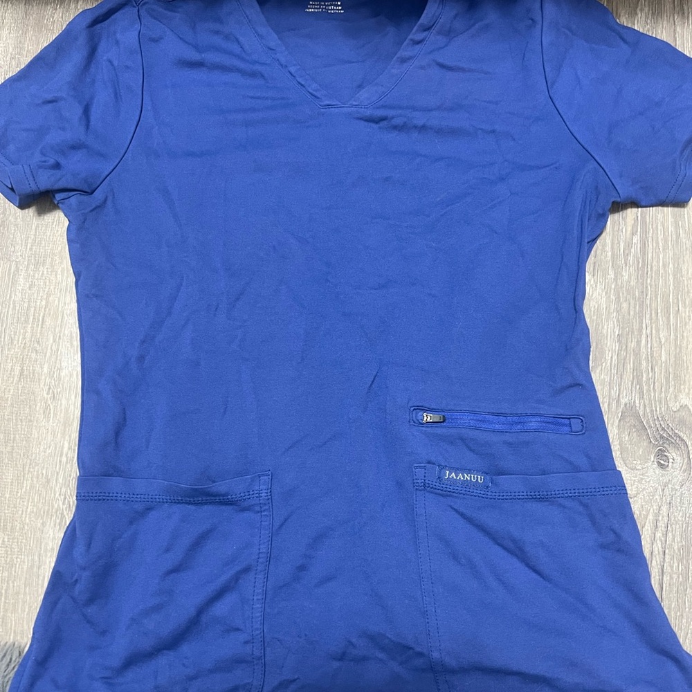 Jaanuu Women's Galaxy blue  V-Neck Short Sleeve Top